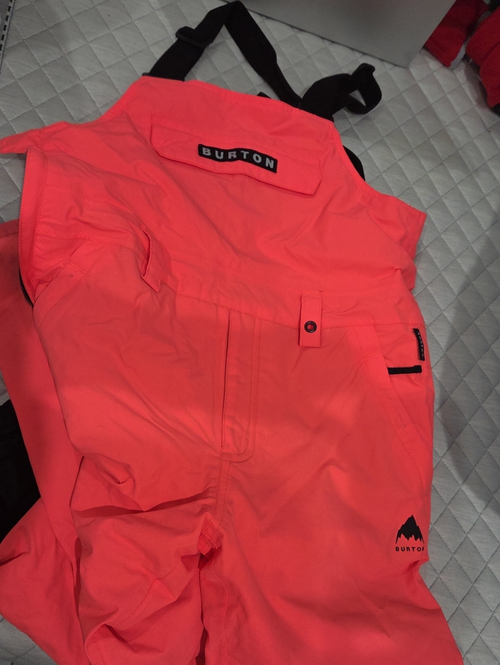 Burton Kids Bright Coral Snow Bibs. Size 10